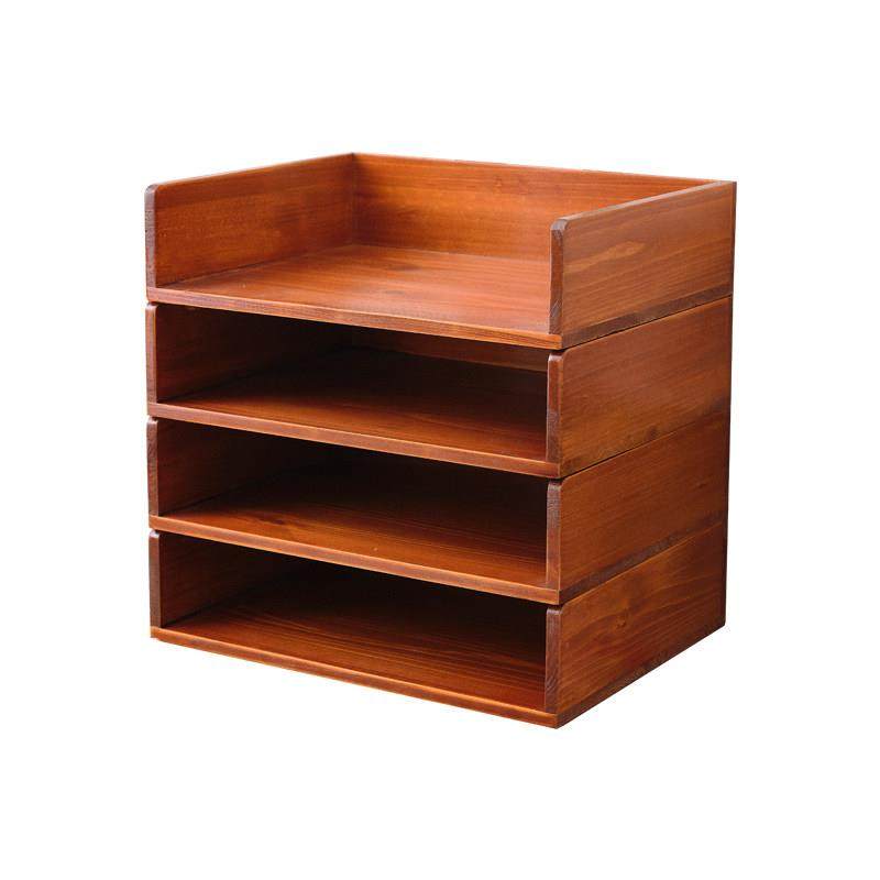 桌面置物实木收纳架a4纸文件木质多层书柜办公室茶具杯子收纳盒子,淘宝优惠券,粉丝福利购,淘宝优惠卷