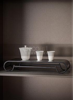 地高家居现代新中式风格大平面层样板房茶室茶柜装饰摆件花瓶装饰