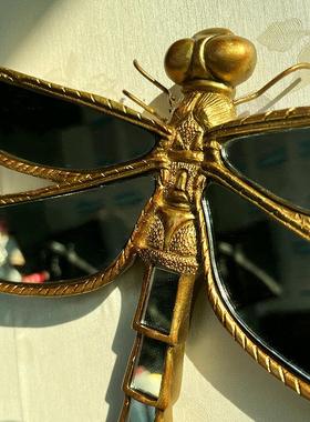 蝴蝶蜻蜓镜面壁挂欧式复古浮雕入户玄关挂画法式创意民宿酒店壁饰