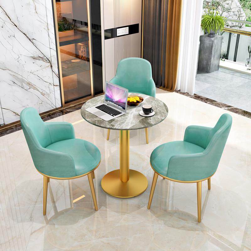北欧现代轻奢洽谈桌椅组合会客休息区商务部售楼处接待小圆桌岩板,淘宝优惠券,粉丝福利购,淘宝优惠卷