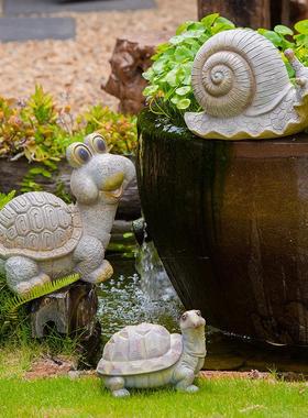 花园装饰 庭院摆件创意户外园艺装饰动物花盆 树脂卡通乌龟摆件