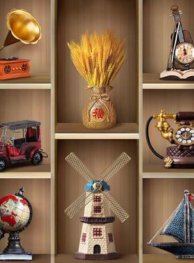 欧式创意覆古摆件超市美陈工艺礼品摆饰客厅酒柜办公室书架陈列装