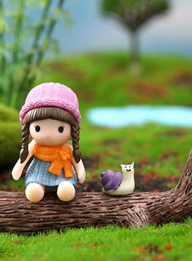 微景观情侣公仔人偶迷你车载桌面摆件DIY造景树桩装饰情人节礼物