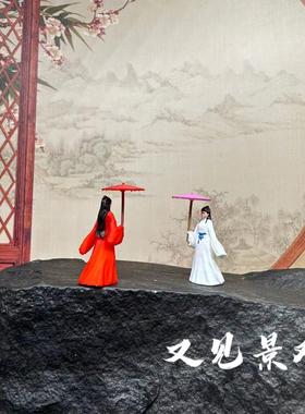 撑伞美女——13树脂人物微景观精美摆件奇石沙盘假山置景装饰造景