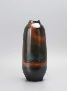 新中式陶瓷山水间花瓶摆件客厅插花轻奢北欧创意简约花器装饰品