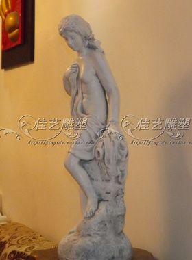 欧式人物雕塑家居客厅装饰品橱窗仕女小摆件洗澡美女摆设装修饰品