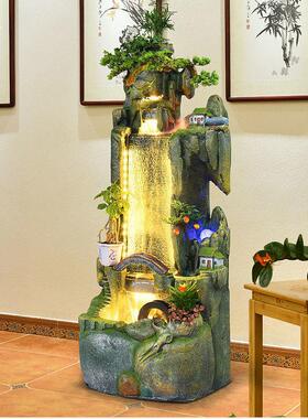 假山流水喷泉客厅水景摆件加湿器大型落地办公室家居开业礼品