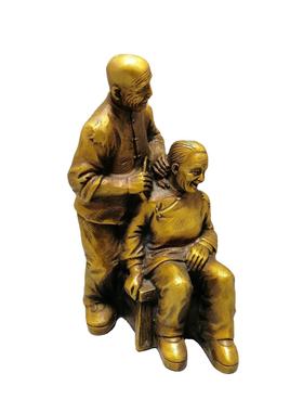 复古铜器桌面摆件白头偕老摆件黄铜复古摆件送父母结婚周年礼品