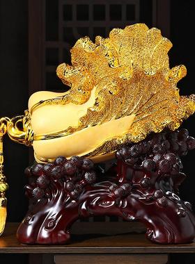 白菜摆件招财进宝生意兴隆客厅办公室收银柜台装饰品开 业大吉礼