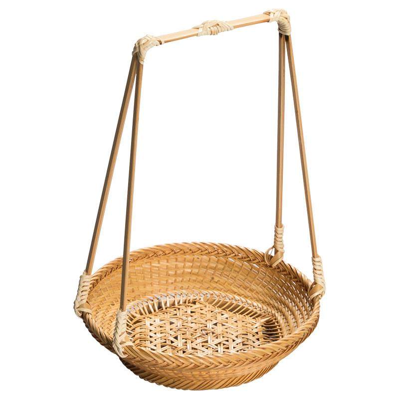 手工玉竹精编小提篮吊篮干果篮茶点心篮花器茶道收纳家用创意圆形,淘宝优惠券,粉丝福利购,淘宝优惠卷