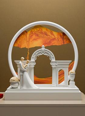 创意沙漏流沙画摆件家居饰品结婚礼物送新人闺蜜现代订婚新婚礼品