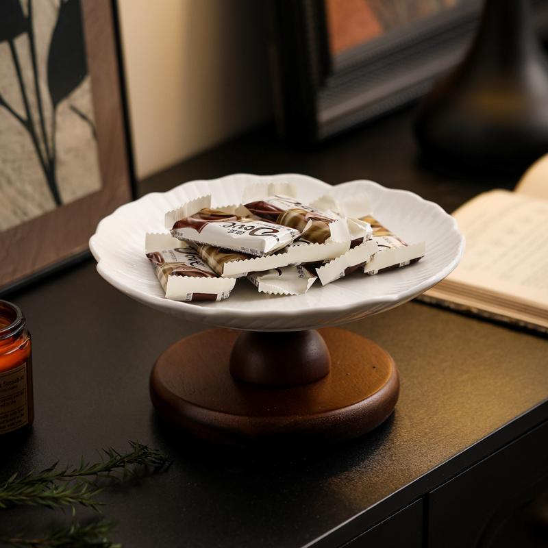 陶瓷多层水果盘家用零食点心架摆放盘子客厅餐厅收纳多层创意摆件 - 图0