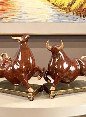 新中式生肖牛摆件牛气冲天办公室装饰品唐马家居客厅摆设开业礼物