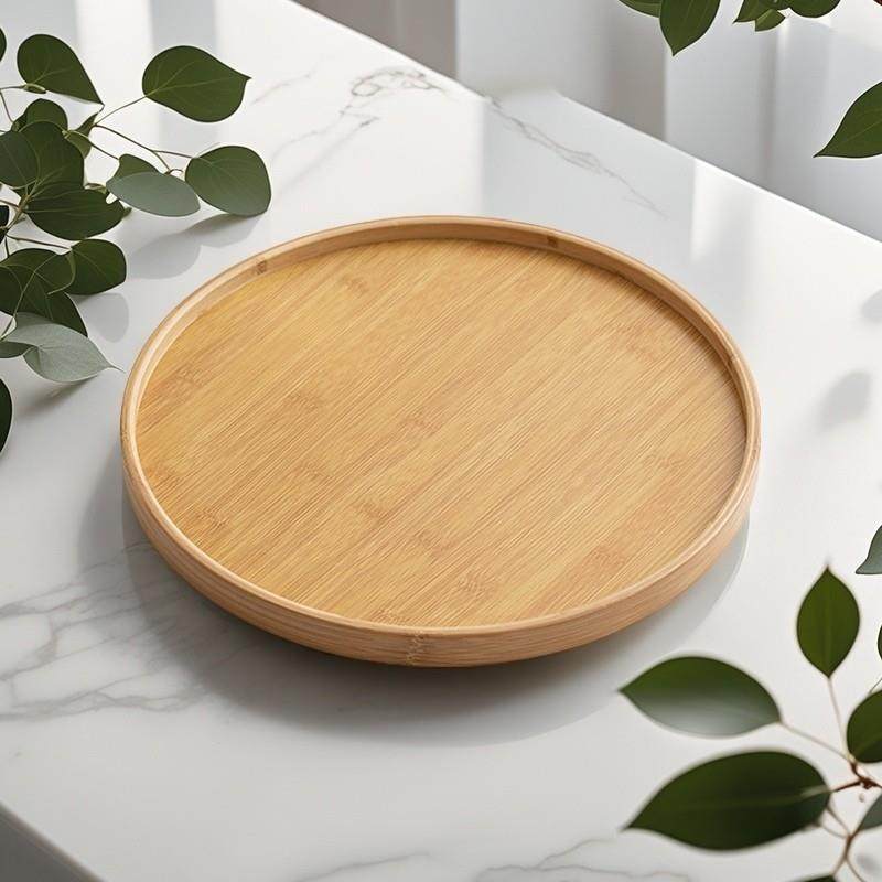 推荐ins风竹木制圆形蛋糕咖啡茶杯收纳托盘商用轻奢高档餐用托盘,淘宝优惠券,粉丝福利购,淘宝优惠卷