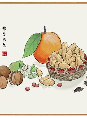 瓜果蔬菜餐厅装饰画饭厅餐桌墙面花生玄关走廊过道墙面装饰挂画