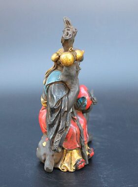 彩绘工艺寿星玻璃摆件寿桃寿星南极仙翁骑鹿仙人祝寿工艺品礼品