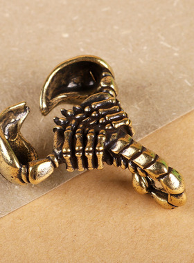 黄铜纯铜家居桌面办公室小摆件蝎子手把件茶宠文玩实心小把件男士