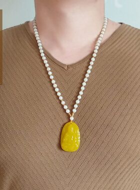 黄龙玉属猪招财吉祥佩戴物阿弥陀佛本命佛男观音生肖猪守护神吊坠