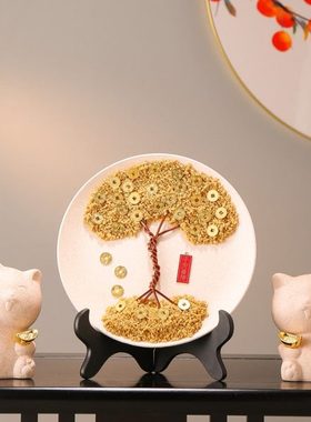 摇钱树发财摆件电视柜玄关客厅酒柜装饰品招财鹿前台开业乔迁礼物