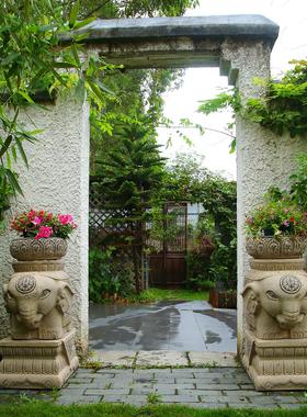 庭院花盆室外花园装饰花器阳台造景布置别墅门口大象墩子吉祥摆件