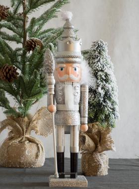 42CM胡桃夹子亮粉木偶士兵创意家居摆设生日圣诞礼物婚礼摆台装饰