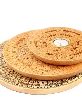 桃木罗盘罗经仪高精度木质指南针三元三合综合盘专业奇门遁甲罗盘