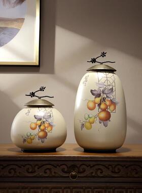 新型中国风入口装饰陶瓷饰品客厅电视柜五福门保险箱花瓶高档乔迁