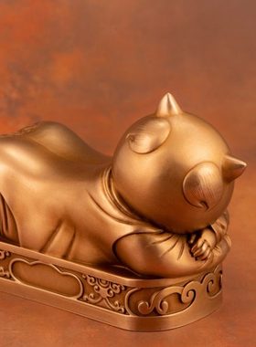 OGRM 汤贝勒系列《高枕无忧·宋·定窑·孩儿枕》青铜纯手工摆件