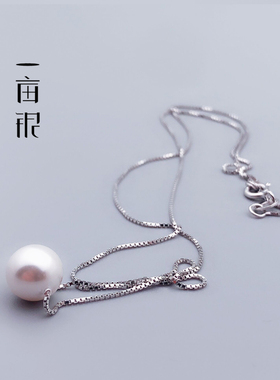 S925纯银镶嵌珍珠盒子链吊坠项链