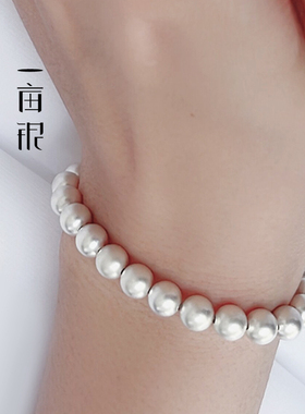 990足银古法圆珠子弹绳手链百搭