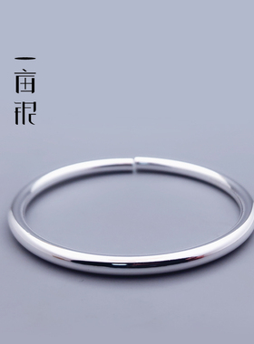 足银复古开口莲花六字真言手镯