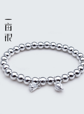 999足银两世欢砂面亮复古珠手绳