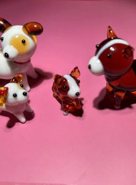 淄博琉璃灯工艺品可爱小狗纯手工非遗桌面摆件装饰品微缩摆设礼物