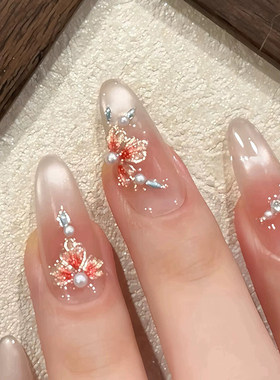 新中式国风掐丝珐琅美甲贴