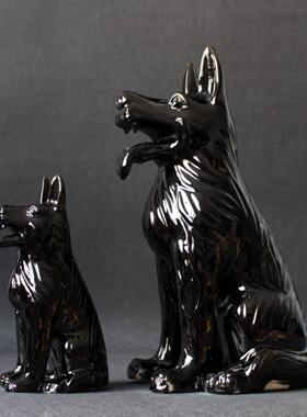 陶瓷狗饰品生肖狗饰品家居客厅装饰工艺品黄狗礼品唐三财狗