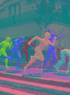 户外公园大型玻璃钢抽象跑步运动人物雕塑园林景观体育馆学校摆件