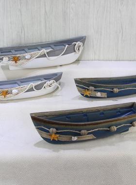 地中海船形摆件轮船帆船摆台装饰品海洋风格渔船模型酒柜玄关摆设