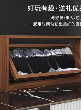 实木流沙画摆件沙漏解压客厅电视柜酒柜桌面装饰品办公室礼物房间