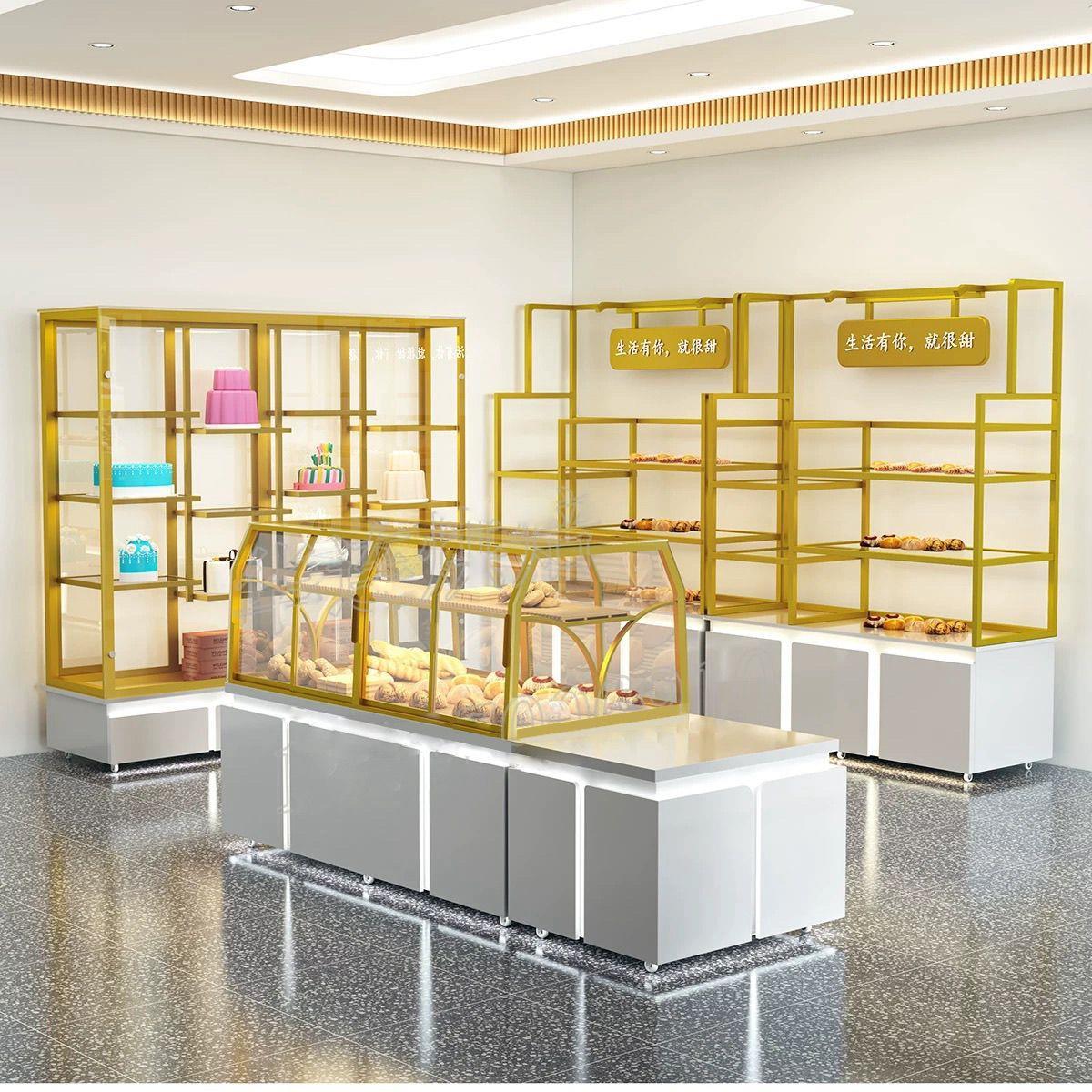 新款面包柜面包展示柜蛋糕店货架糕点展示柜中岛柜模型烘焙房边柜 - 图1