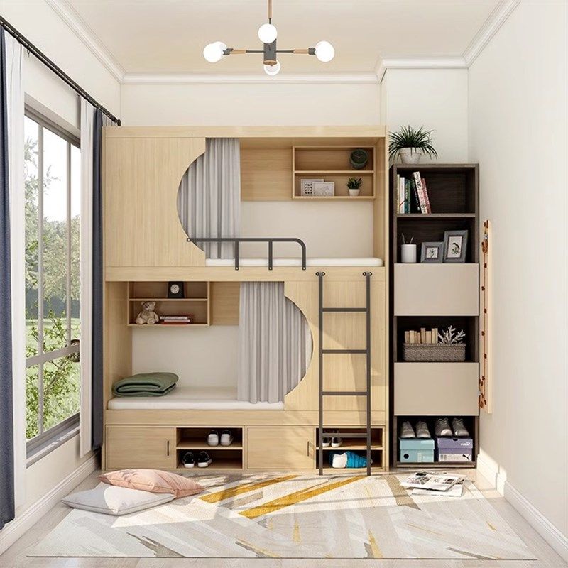 青旅民宿双层床公寓床学生宿舍实木上下铺电竞酒店太空舱上下床,淘宝优惠券,粉丝福利购,淘宝优惠卷