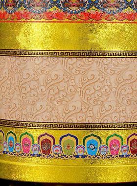 藏村电动转轮室内家用转筒桌面转动金桶摆件