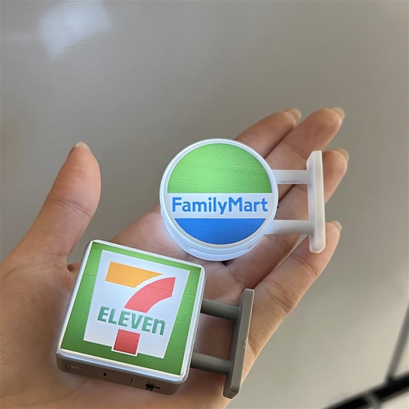 便利店系列冰箱贴磁贴发光711全家罗森咖啡厅灯牌展示牌灯箱模型 - 图1