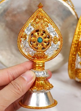 尼泊尔手工四方托盘鎏金银曼扎盘供修曼茶罗纯铜曼达盘多种型号