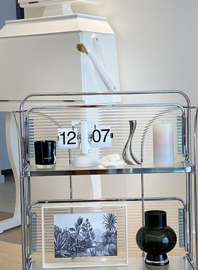 中古小推车网红ins客厅沙发边几小茶几可移动餐车置物架玻璃推车