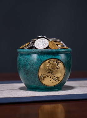 铜聚宝盆摆件办公室店铺家居玄关招财貔貅聚财装饰工艺品开业礼品