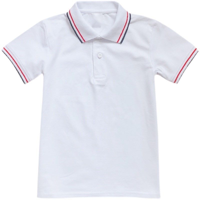 儿童校服夏款短袖POLO衫男女童小学生纯棉白色T恤中大童女孩童装,淘宝优惠券,粉丝福利购,淘宝优惠卷