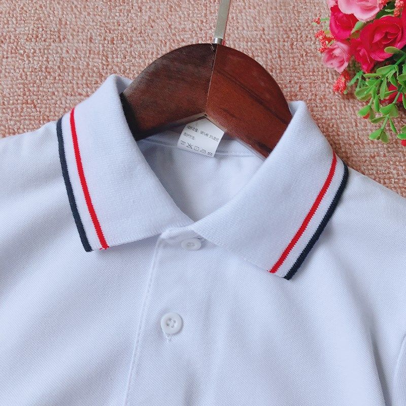 儿童校服夏款短袖POLO衫男女童小学生纯棉白色T恤中大童女孩童装,淘宝优惠券,粉丝福利购,淘宝优惠卷
