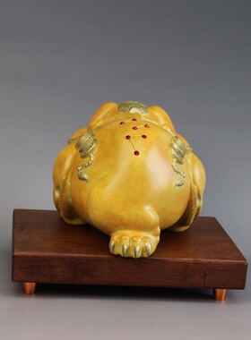 金蟾铜摆件居家装饰铜工艺品聚宝三足铜蟾蜍办公室店铺开业礼品