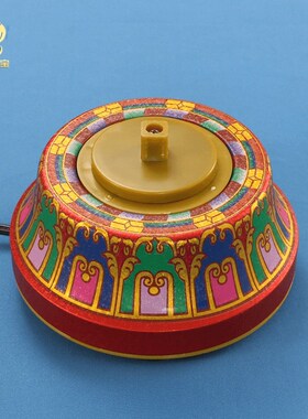 家用摆件电动转轮六字真言转动简经桶桌面玄关禅意转金筒藏族转桶