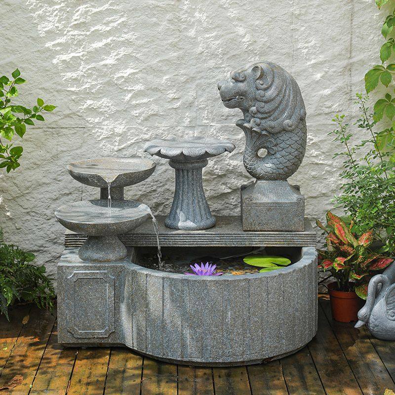 汉韵堂鱼尾狮流水摆件鱼池造景户外花园庭院阳台循环水系景观鱼缸,淘宝优惠券,粉丝福利购,淘宝优惠卷